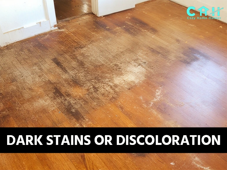 Dark stains or discoloration
